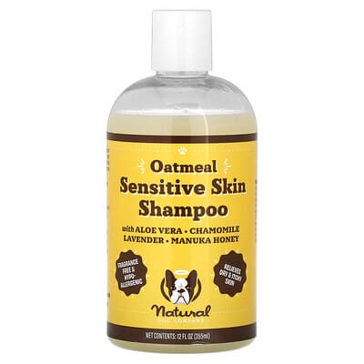 Шампунь Natural Dog Company Oatmeal Sensitive Skin Shampoo, For Dogs, Fragrance Free, 12 fl oz (355 ml)