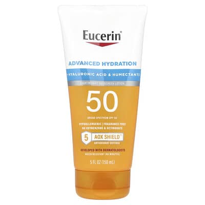 Advanced Hydration, Lightweight Sunscreen Lotion, SPF 50, Fragrance Free, 5 fl oz (150 ml)
