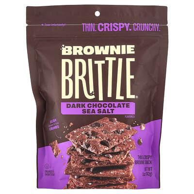 Brownie Brittle®, темный шоколад и морская соль, 5 oz (142 g)