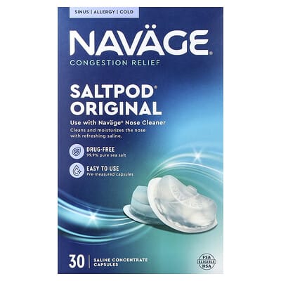 Saltpod® Original, концентрат для облегчения заложенности носа, 30 капсул