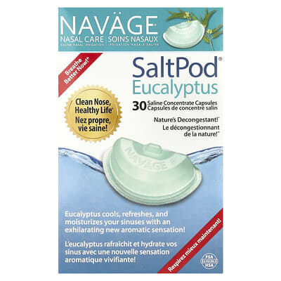 Navage Nasal Care, Saline Nasal Irrigation, SaltPod® Eucalyptus, 30 капсул