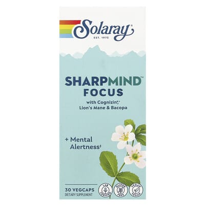 Solaray SharpMind™ Focus, 30 вегетарианских капсул