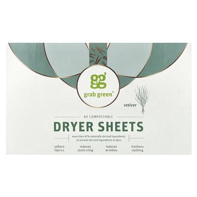 Dryer Sheets, Vetiver, 80 Compostable Sheets