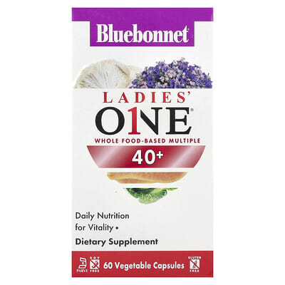 Мультивитамины Bluebonnet Nutrition Ladies' ONE® 40+, 60 вегетарианских капсул