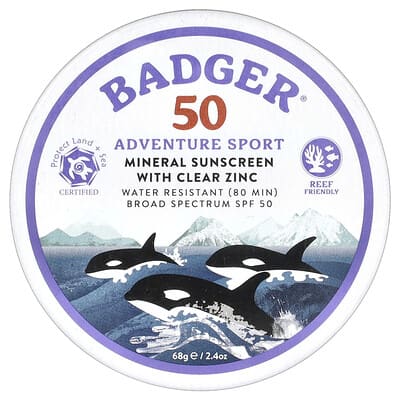 Adventure Sport солнцезащитный крем с минеральным цинком, SPF 50, без запаха, 2.4 oz (68 g)