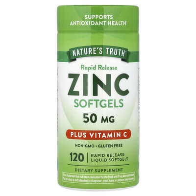 Zinc plus Vitamin C, 120 Rapid Release Liquid Softgels