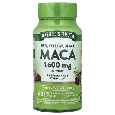 Мака красная, желтая, черная, 1,600 mg, 60 капсул