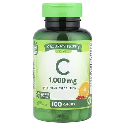 Vitamin C Plus Wild Rose Hips, 100 Caplets