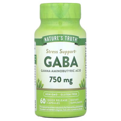 GABA, 750 mg, 60 быстрорастворимых капсул