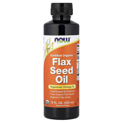 Certified Organic Flax Seed Oil, 12 fl oz (355 ml)
