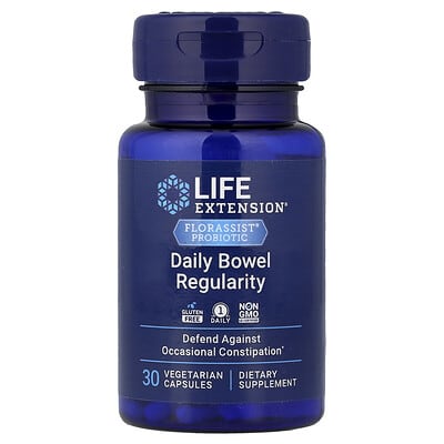 Florassist® Probiotic, Daily Bowel Regularity, 30 Vegetarian Capsules (57.5 mg Per capsule)
