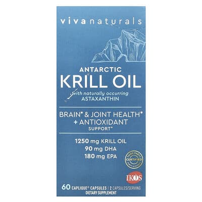 Viva Naturals масло антарктического криля с Astaxanthin, 60 Caplique® капсул