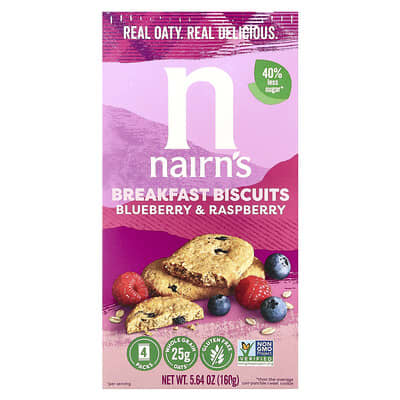 Breakfast Biscuits, Blueberry & Raspberry, 5.64 oz (160 g)