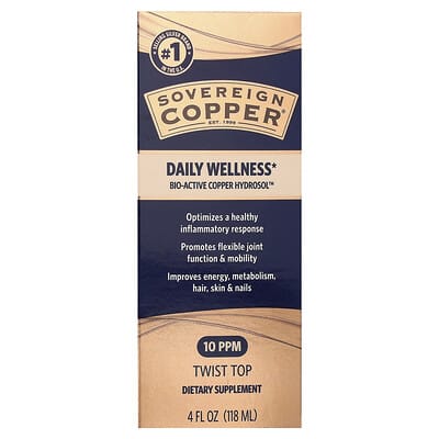 Гидросоль Sovereign Silver Bio-Active Copper Hydrosol™, 4 fl oz (118 ml)