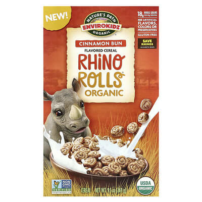 EnviroKidz, Organic Rhino Rolls® Cereal, Cinnamon Bun, 9.5 oz (269 g)