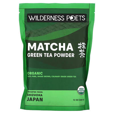 Порошок для приготовления зеленого чая Wilderness Poets Organic Matcha, 340 g