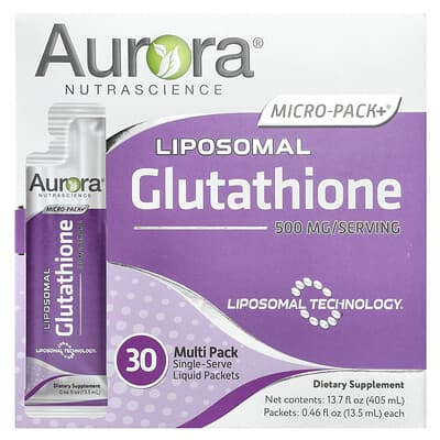 Micro-Pack+® липосомальный глутатион, 30 пакетиков, по 0.46 fl oz (13.5 ml) каждый