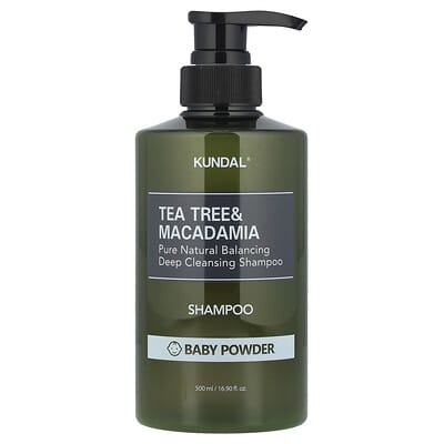 Tea Tree & Macadamia Shampoo, Baby Powder, 16.9 fl oz (500 ml)