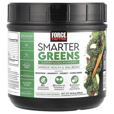 Smarter Greens™, суперфуд в порошке, без вкуса, 14.8 oz (420 g)