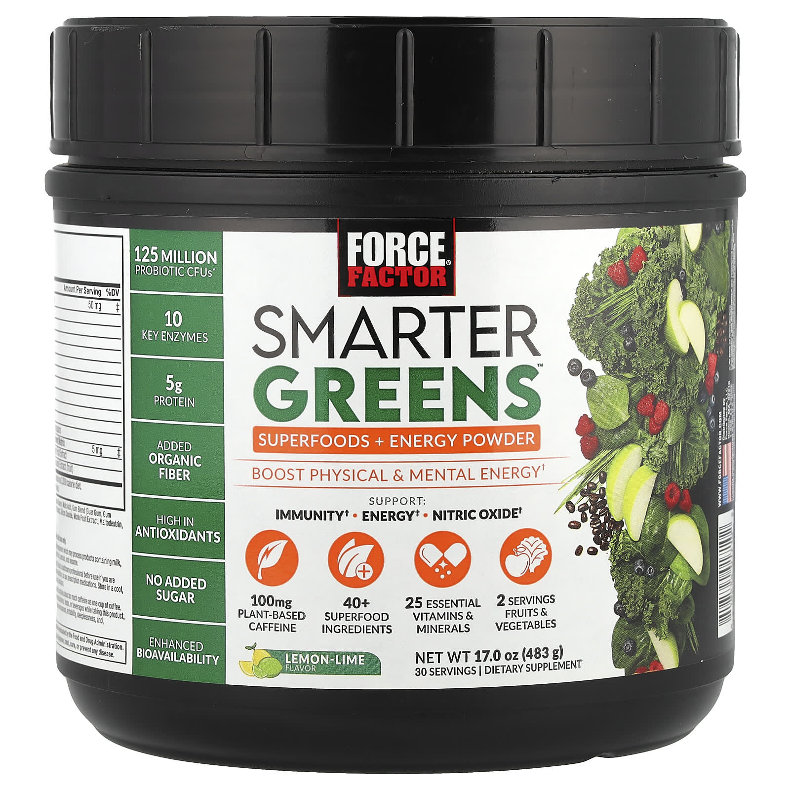 Smarter Greens суперфуд порошок, лимон-лайм, 17 oz (483 g)