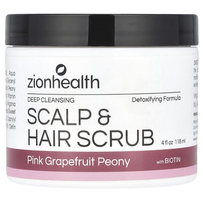 Scalp & Hair Scrub with Biotin, Pink Grapefruit Peony, 4 fl oz (118 ml)