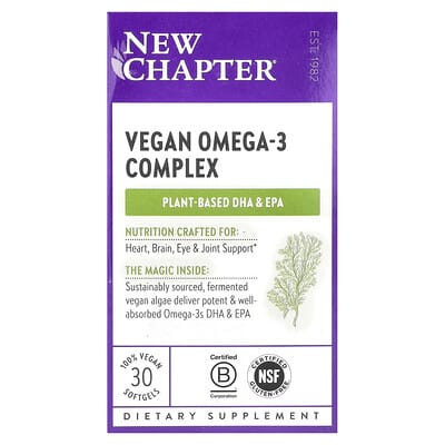 New Chapter веганский комплекс Omega-3, 30 мягких капсул
