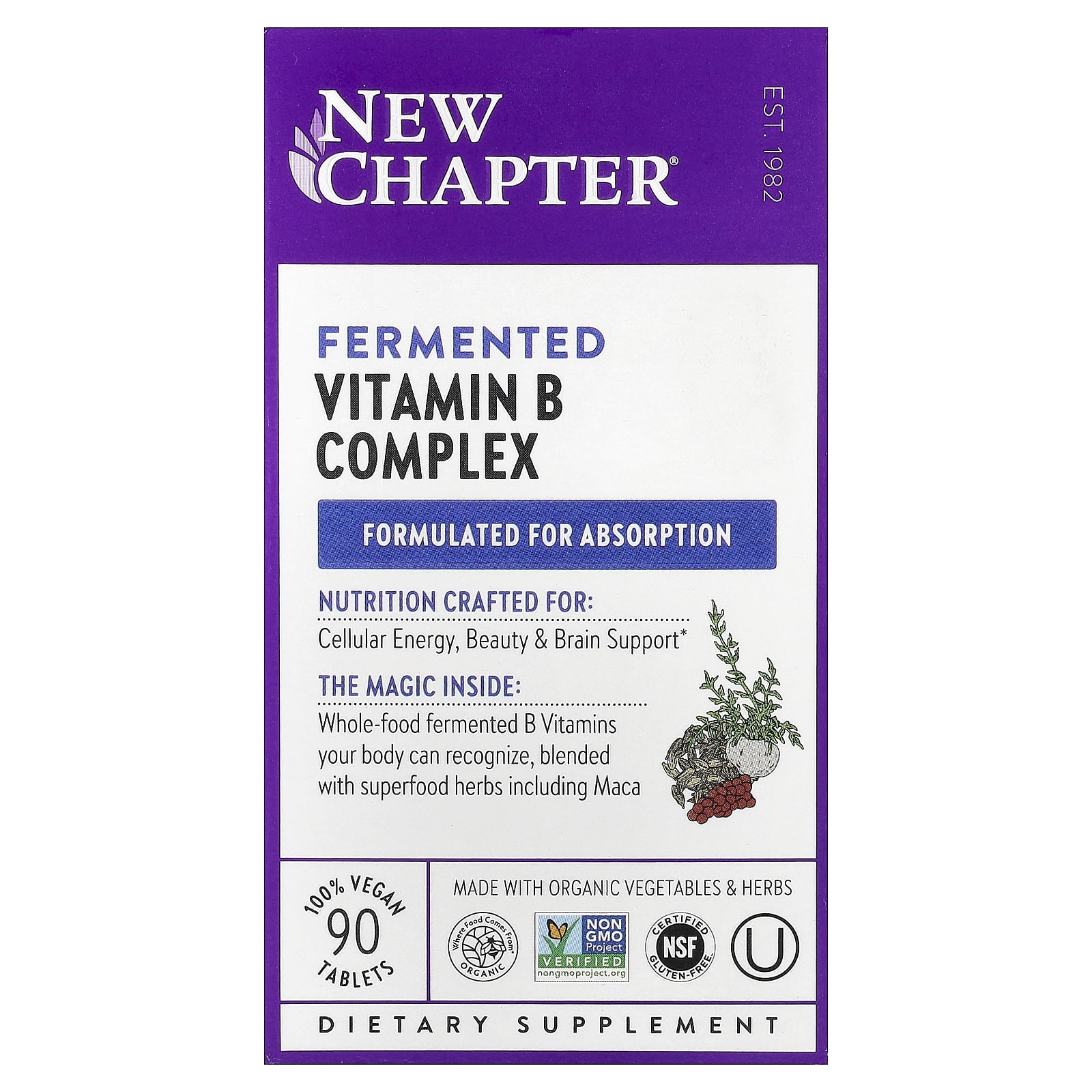 Fermented Vitamin B Complex, 90 Vegan Tablets