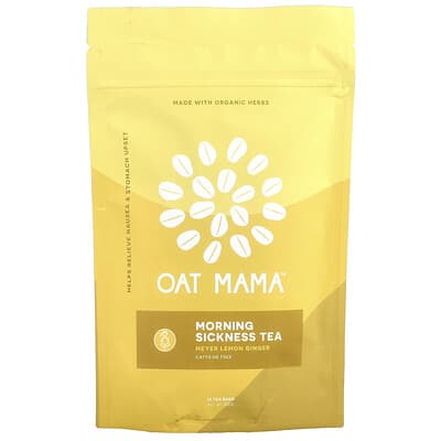 Чай Oat Mama Morning Sickness Tea, Meyer Lemon Ginger, Caffeine Free, 14 Tea Bags, 32 g