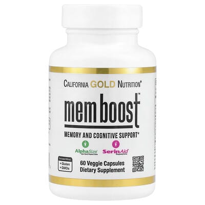 MEM Boost™, Memory & Cognitive Support with Alpha-GPC, Lion's Mane Extract, Coffee Fruit Extract and Phosphatidylserine, 60 Veggie Capsules