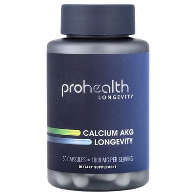 Calcium AKG Longevity, 60 Capsules (500 mg per Capsule)