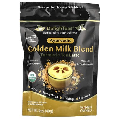 Чай Turmeric Tea Latte, смесь золотого молока, без кофеина, 5 oz (140 g)