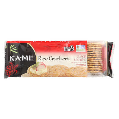 Rice Crackers, Black Sesame and Soy Sauce, 3.5 oz (100 g)