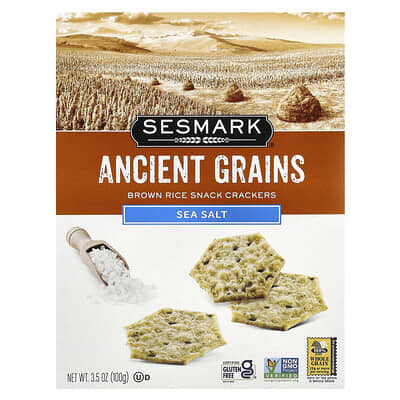 Крекеры Sesmark Ancient Grains, коричневый рис, морская соль, 100 g