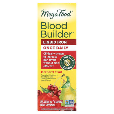 MegaFood жидкое железо Blood Builder, Orchard Fruit, 7.7 fl oz (230 ml)