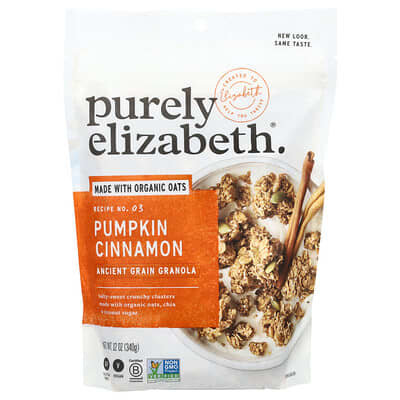 Гранола Purely Elizabeth Ancient Grain, Salty-Sweet Crunchy Clusters, Pumpkin Cinnamon, 12 oz (340 g)