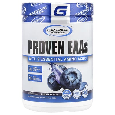 Gaspari Nutrition Proven EAAs™ с 9 незаменимыми аминокислотами, Blueberry Acai, 13.75 oz (390 g)