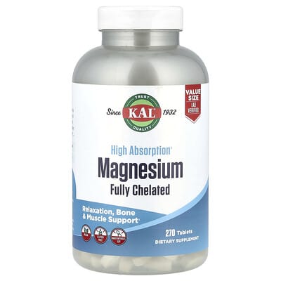 High Absorption Magnesium, Fully Chelated, 270 Tablets