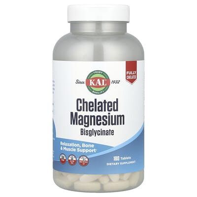 Chelated Magnesium Bisglycinate, 180 Tablets (105 mg per Tablet)