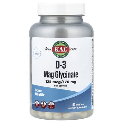 KAL D-3 Mag Glycinate, 90 вегетарианских капсул