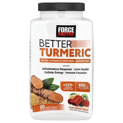 Force Factor Better Turmeric® Curcumin + Superfoods, Fruit Splash, 60 мягких жевательных таблеток
