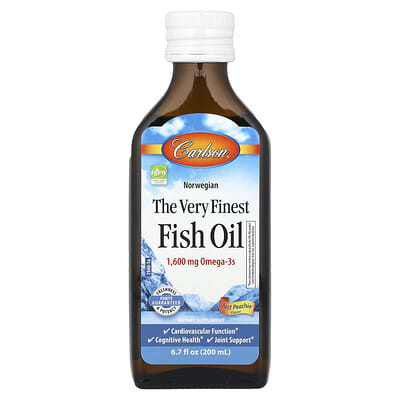 Carlson Norwegian, рыбье масло, Just Peachie, 6.7 fl oz (200 ml)