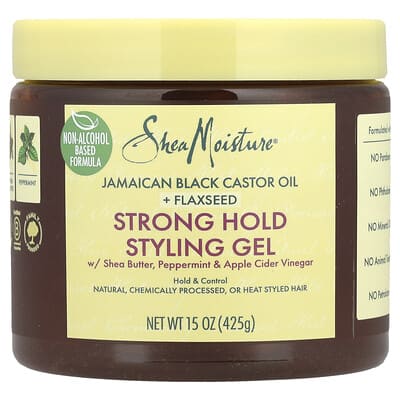 Strong Hold Styling Gel, Shea Butter, Peppermint & Apple Cider Vinegar, 15 oz (425 g)
