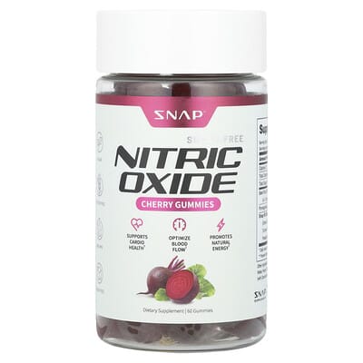 Snap Supplements Мармеладки с оксидом азота, Cherry, без сахара, 60 шт.