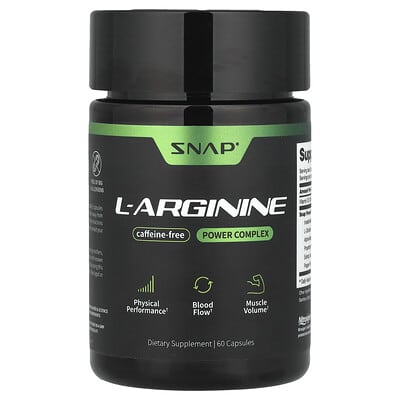 L-Arginine, без кофеина, 60 капсул