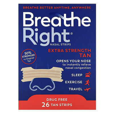 Nasal Strips, Tan, 26 Strips
