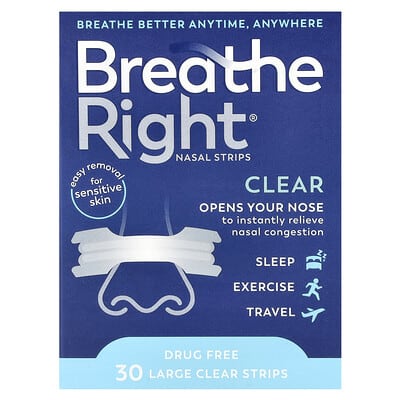 Nasal Strips, Large, 30 Clear Strips