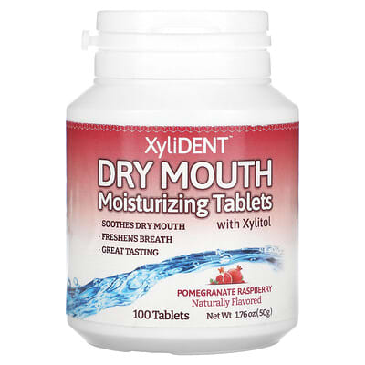 Dry Mouth, Moisturizing Tablets with Xylitol, Pomegranate Raspberry, 100 Tablets, 1.76 oz (50 g)