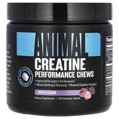 Жевательные таблетки Animal Creatine, виноград, 120 шт