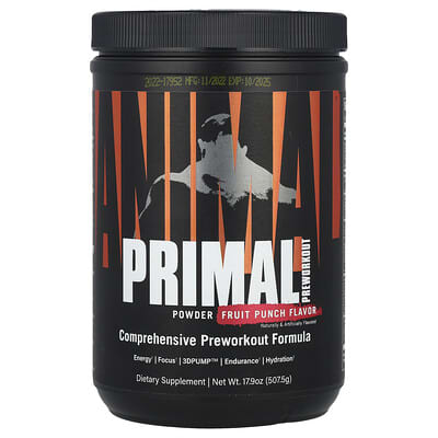 Primal™ Preworkout Powder, Fruit Punch, 17.9 oz (510 g)