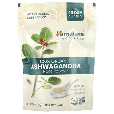 100% органический порошок корня ашваганды, 7.9 oz (225 g)